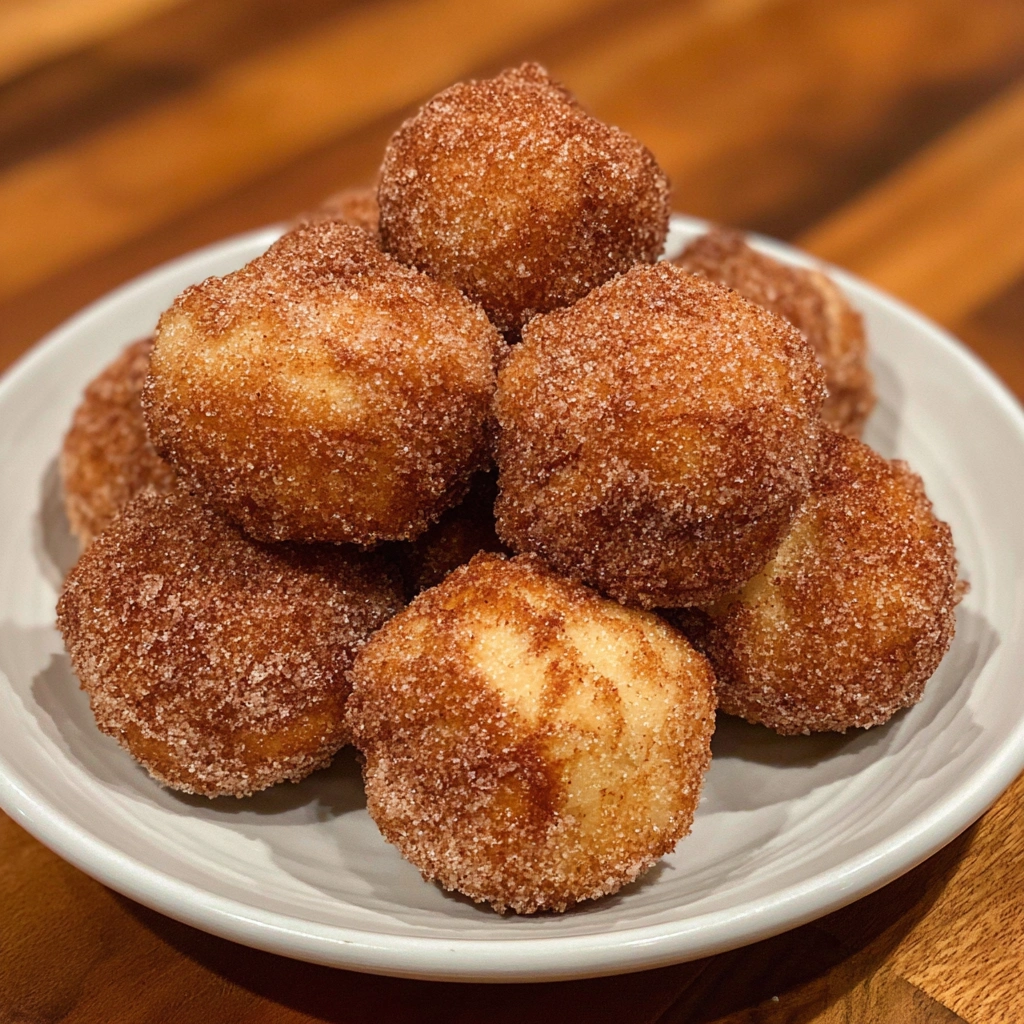 Donut bites served with a small dipping bowl of chocolate sauce