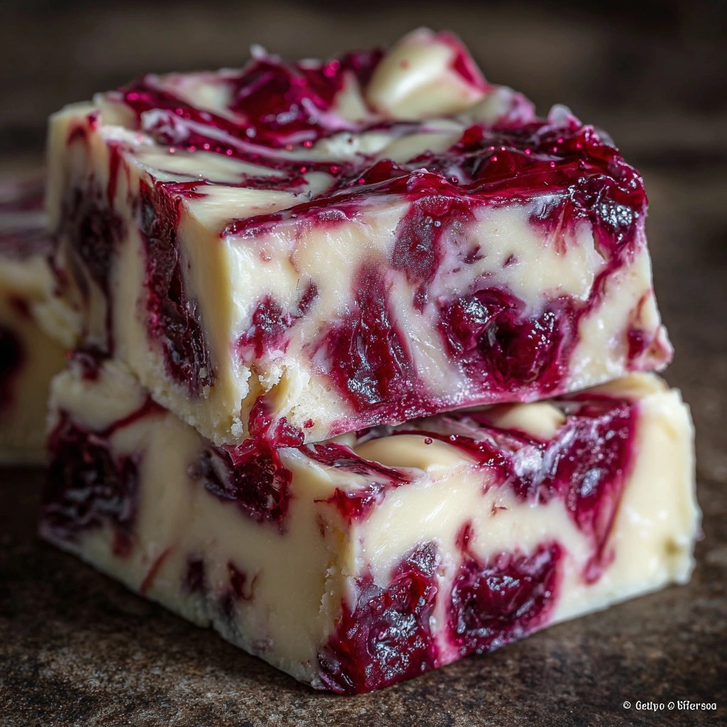 Vampire fudge with blood-red swirl and eerie presentation