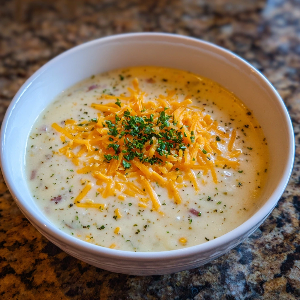 Cheddar Garlic Herb Potato Soup