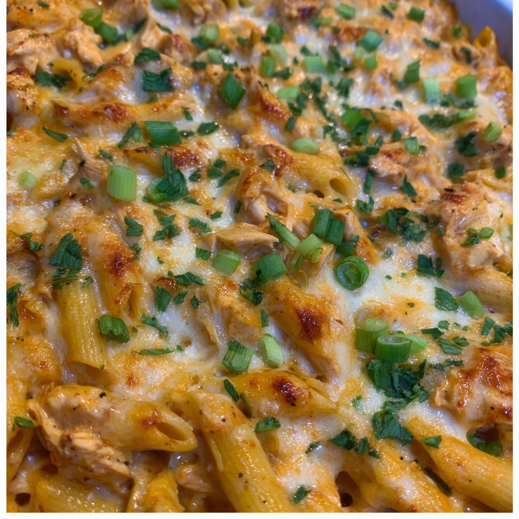 Cheesy Buffalo Chicken Pasta Bake