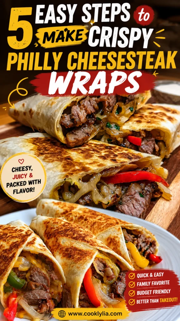 Crispy Philly Cheesesteak Wraps